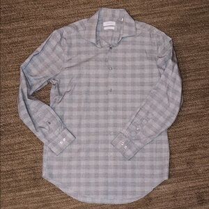 Calvin Klein men’s button down long sleeve shirt - slim fit + stretch